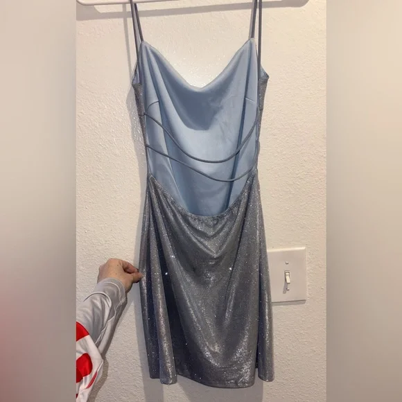 Sexy Sparkling Silver Dress - Picture 4 of 5